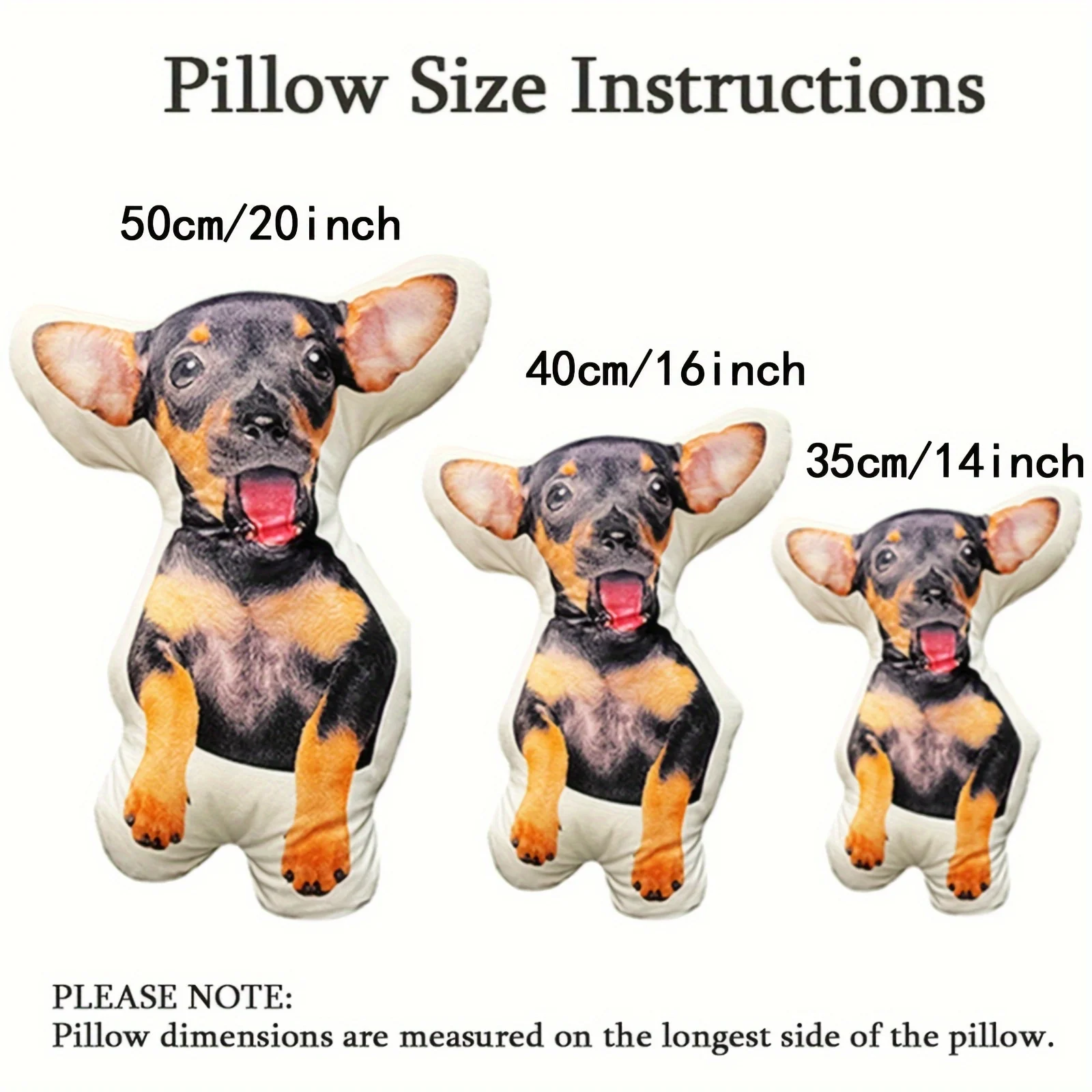 Customized Pet Photo Plush Pillow - Personalized Dog, Cat, and Animal Shapes, Suitable for Birthday, Valentine's Day, Halloween 2