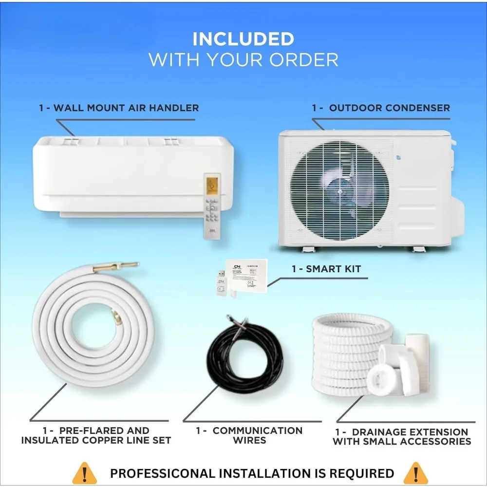Mini Split Air Conditioner and Heater,12,000 BTU, Wall Mount Ductless Inverter Heat Pump System,Including 16ft Installation kit 5