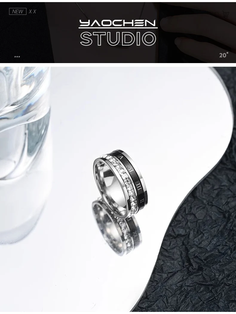 Titanium steel Star ring men's fashion brand high-grade sense niche design can rotate the couple ring for boys ring