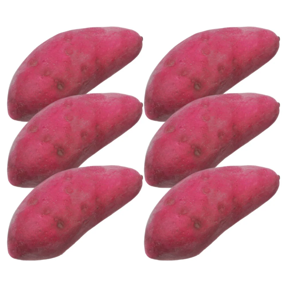 

6 Pcs Simulated Purple Sweet Potato Model Realistic Artificial Fake Foams Vegetables Decorations Simulation Models Lifelike