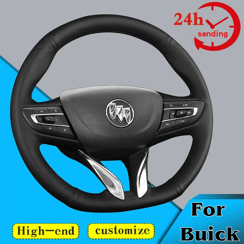

Оплетка на руль автомобиля из натуральной кожи под заказ, 100%, подходит для Buick Verano Encore 2020-2022, аксессуары для интерьера автомобиля