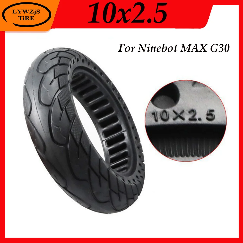 

High Quality 10x2.5 Solid Tyre 10 Inch Shock Absorption Tire for Ninebot MAX G30 Electric Scooter Accessories