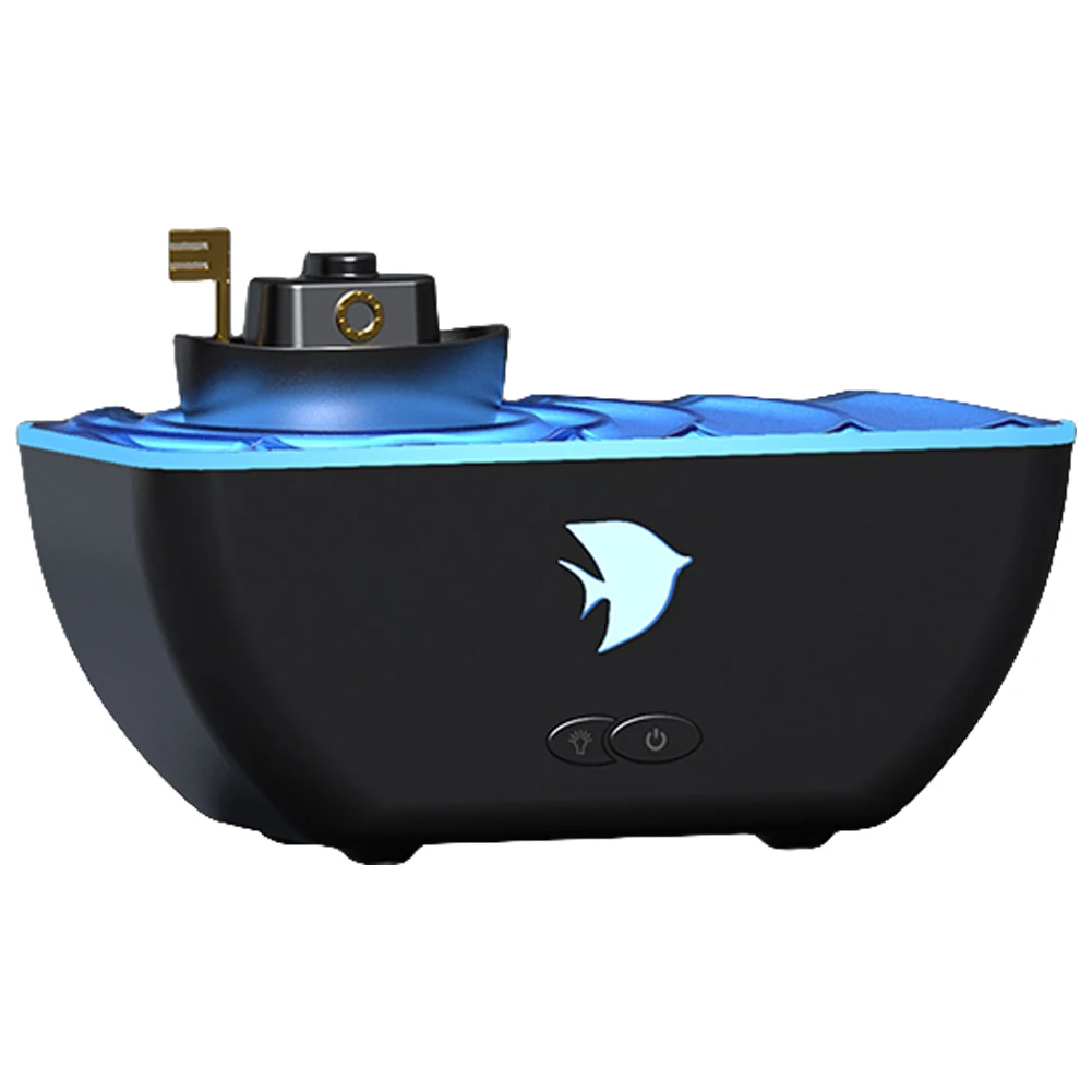 300ml Ship Shaped Cool Mist Humidifier with LED Light Fragrance Oil Diffuser Low Noise Aromatherapy Diffuser for Yoga Meditation 6