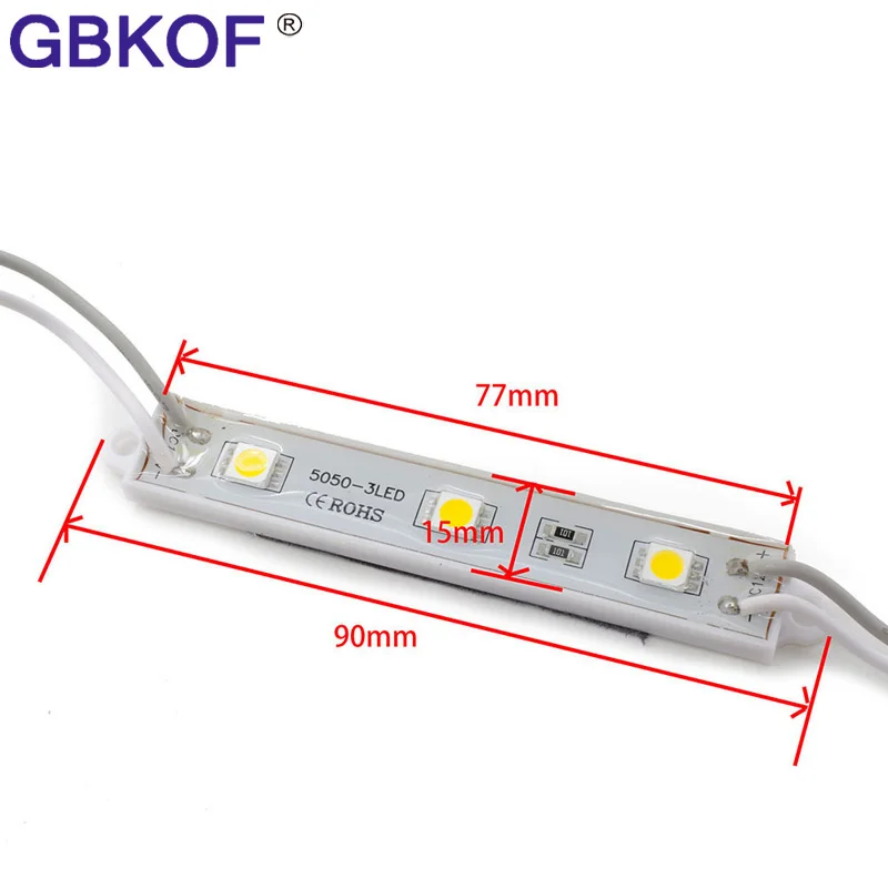 12V LED Module 20pcs 3 LEDs Super Bright String Light with Lens White Color IP65 Waterproof SMD Advertisement Design LED Module