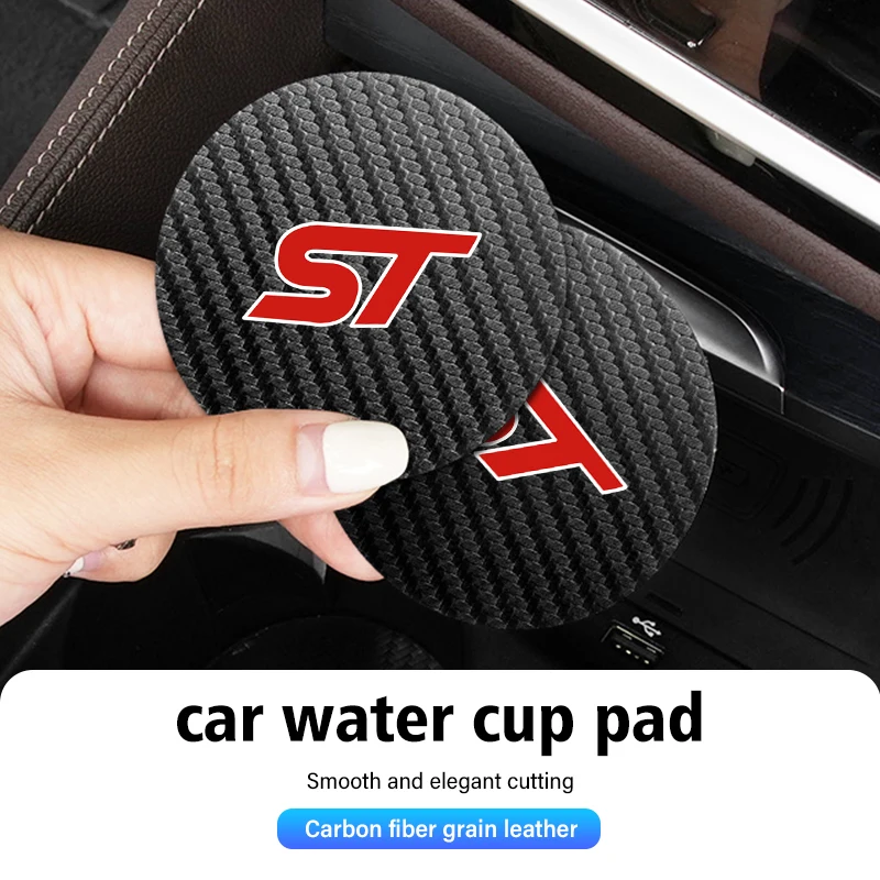 Car Coaster Water Cup Bottle Holder Anti-slip Mat Accessories For Ford ST Racing RS S Mustang Kuga Fiesta Fusion Mondeo Edge
