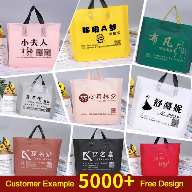 Custom Shopping Bags Logo Wholesale  Customized Shopping Bags Business - Plastic  Bag - Aliexpress