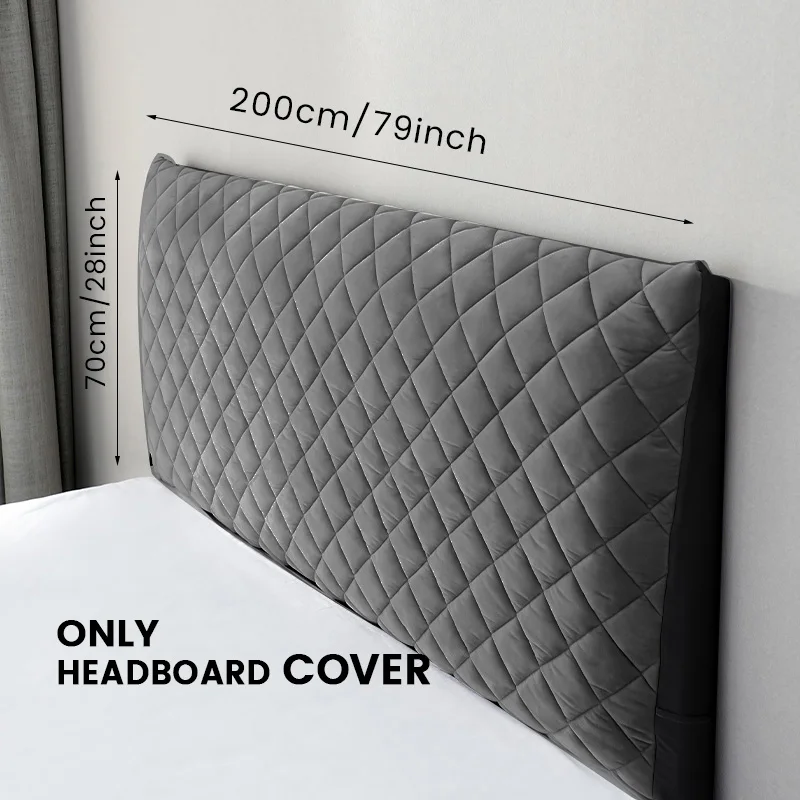 Thicken Headboard Cover Bed Back Dust Protector Cover Super Soft Solid Color Bed