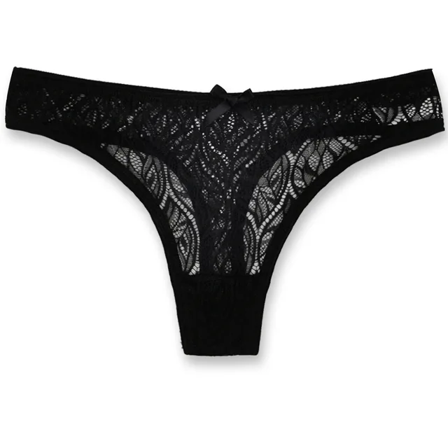 Culotte Sexy femmes dentelle sous-vêtements en soie taille basse nœud couleur unie slips coton entrejambe respirant tongs Sexy femmes sous-vêtements 1