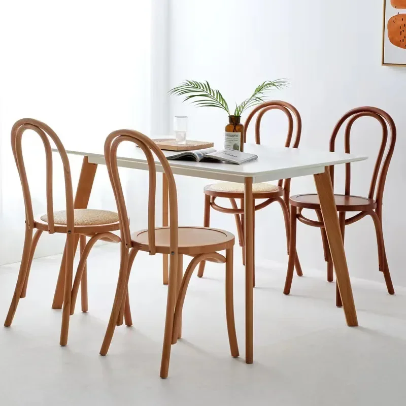 

229Rattan chair French American solid wood rattan chair Retro dining table chair wabi-Sabi style home restaurant balcony with r