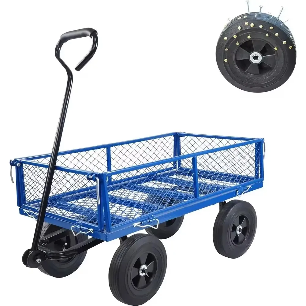 Garden Dump Cart-Large Capacity, Removable, Sturdy, Green, Outdoor Use