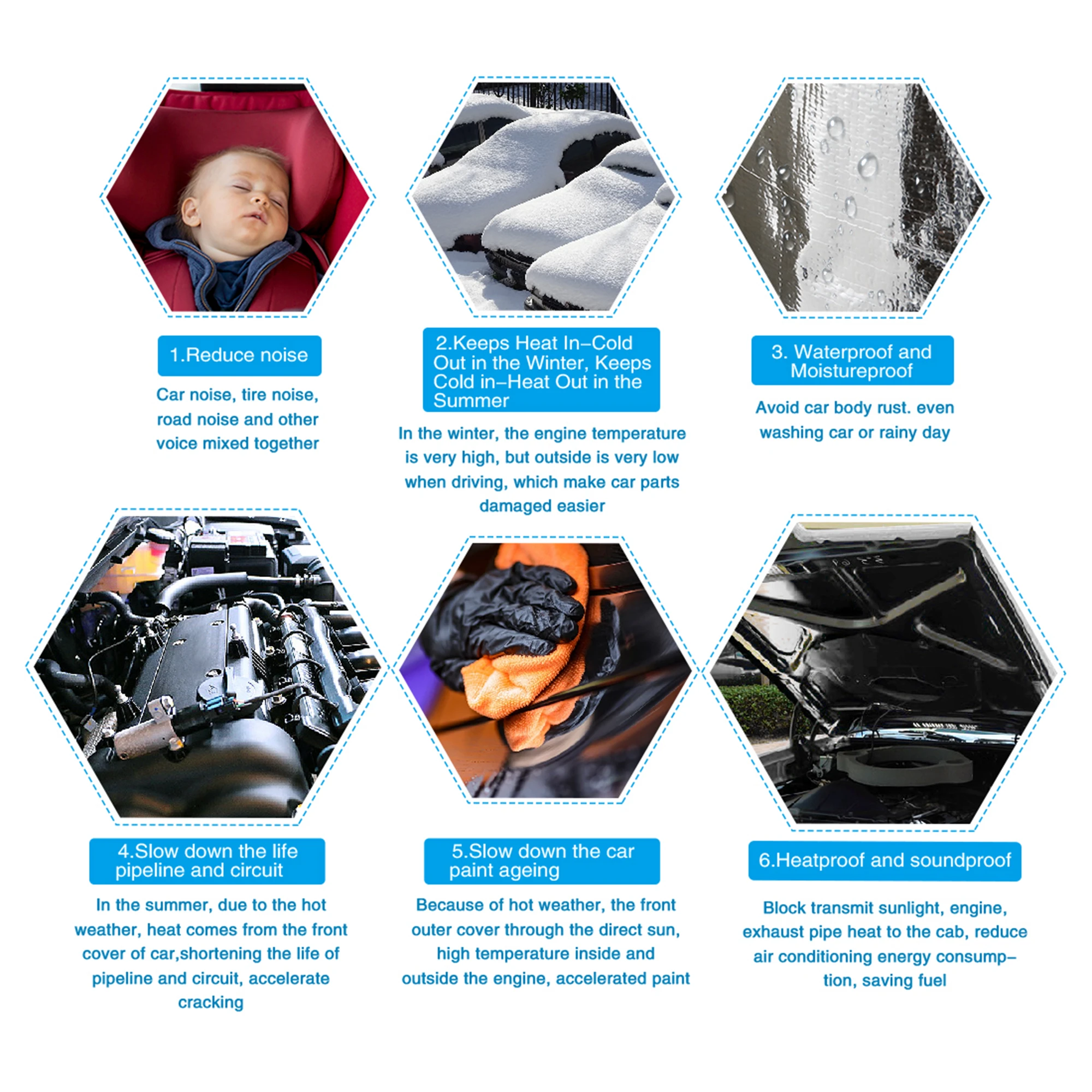 50X30cm Car Sound Deadening Mat Aluminum Foam Auto Noise Insulation Anti Heat 5mm 10mm With Roller Push Installer Tool sound proof mat sound insulation mat sound deadener mat heat insulation mat