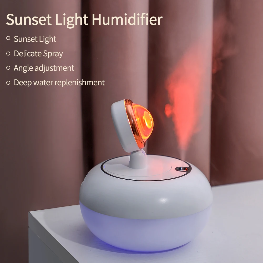 

Desktop Home Office Air Humidifier Hydrator Car Air Purifier Mini Sunset Lamp Projection LED Nightlight