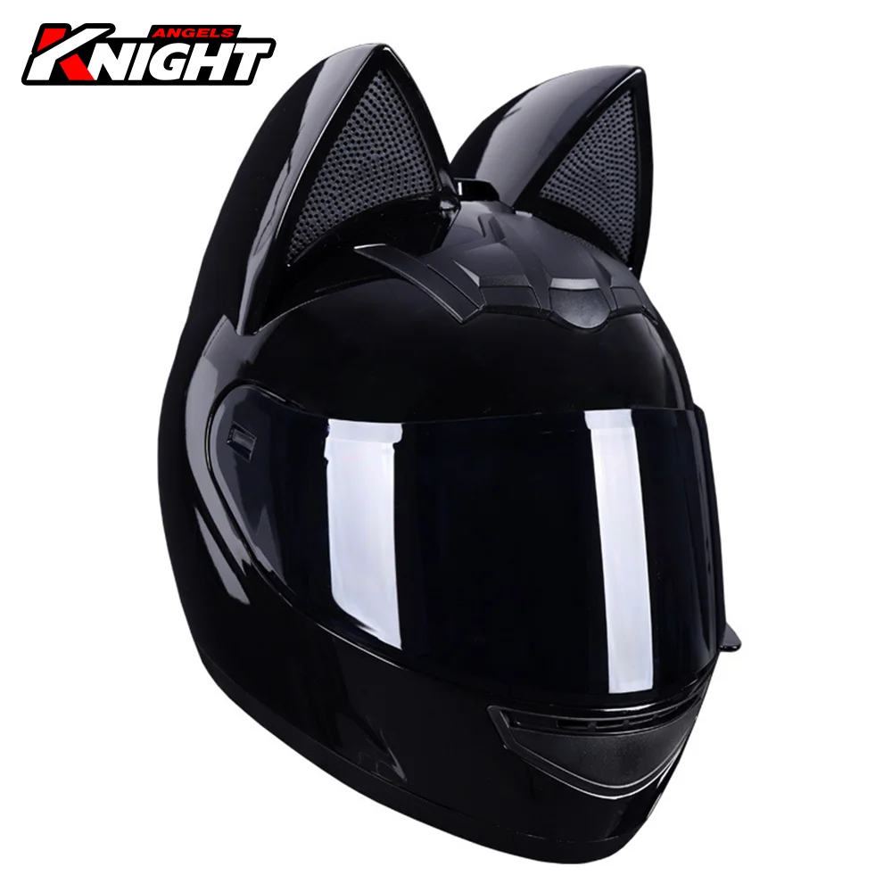 HNJ Motorcycle Helmet Cat Ear Men Women ECE Certification