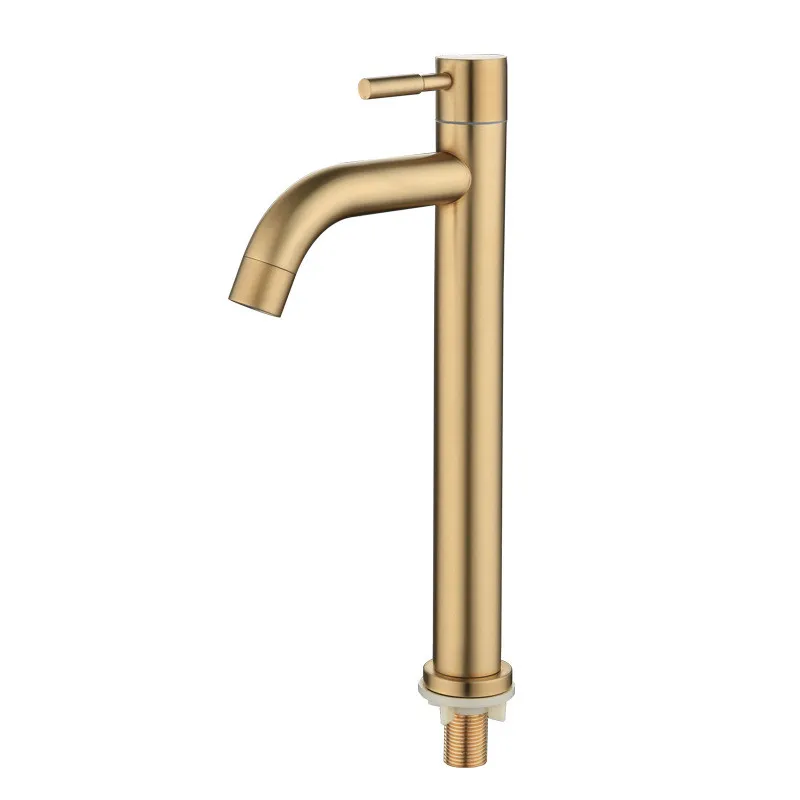 

Golden Cold Water Tap Stainless Steel Faucet Cold Water Bathroom Washbasin Faucet Tap Kitchen Bathroom Accessories High Quality