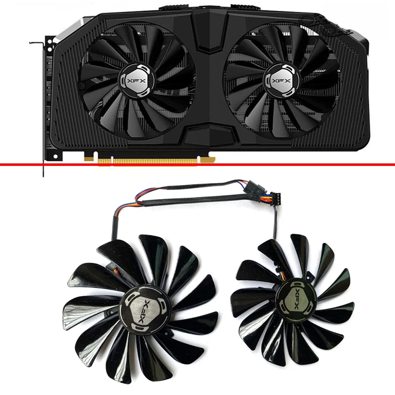 Original NEW 95MM 2PCS FDC10U12S9-C 4PIN GPU Cooler Graphics RX5500 XT Fan XFX Radeon RX 5600 5700 XT RAW II Graphic Cards Fans