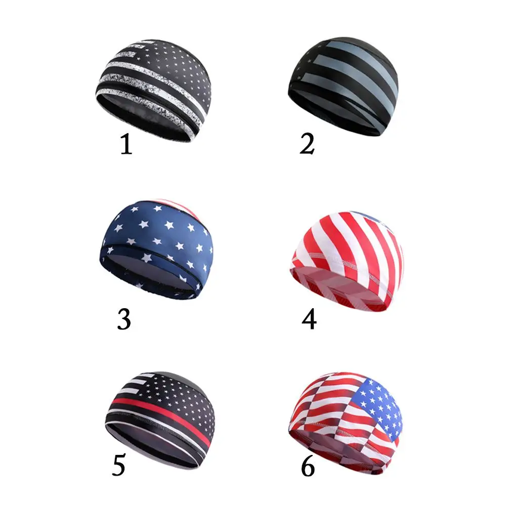 2024 Outdoor Sports Cycling Cap Pirate Hat Flag Print Dome Helmet Liner Hat Moisture Wicking Hat Fast-drying Beanie Running Cap 5
