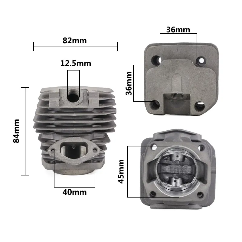 CMCP 1 Set Diameter 45mm Chainsaw Cylinder and Piston Set Fit 52 52cc Chainsaw Spare Parts for Gasoline/Oil Chainsaw 6