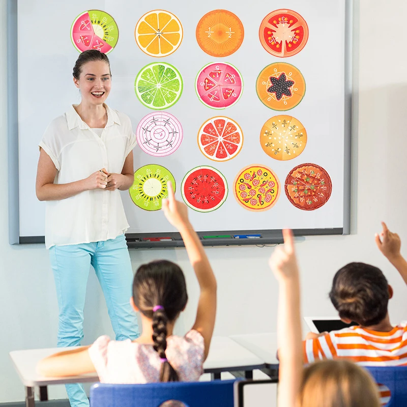 Children Fractions Learning Toy Montessori Math Teach Tool Arithmetic Operation Fruit Cognition Parish Educational Toys for Kid