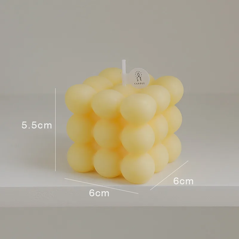 Luxurious Handmade Bubble Cube Soy Candle for Aromatherapy & Home Decor