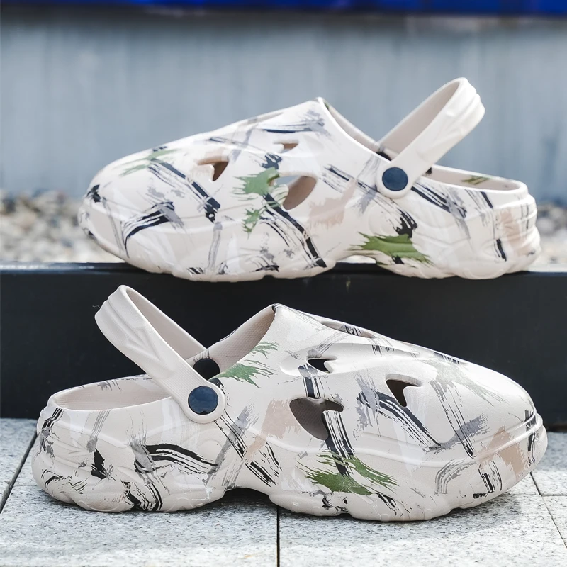 Nyári új férfi és női lyukas baotou kültéri szabadidős sport strandcipő légpárnás kényelmes lélegző puha_voghion.com