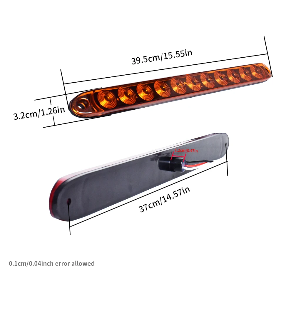 Leistungsstarke LED-Kühlergrill-/Bremslichter mit 15 Lichtern, 12 V/24 V, gelb, rot, einfache Installationsversion für LKW/Ferry/Pick-up – Detail 14