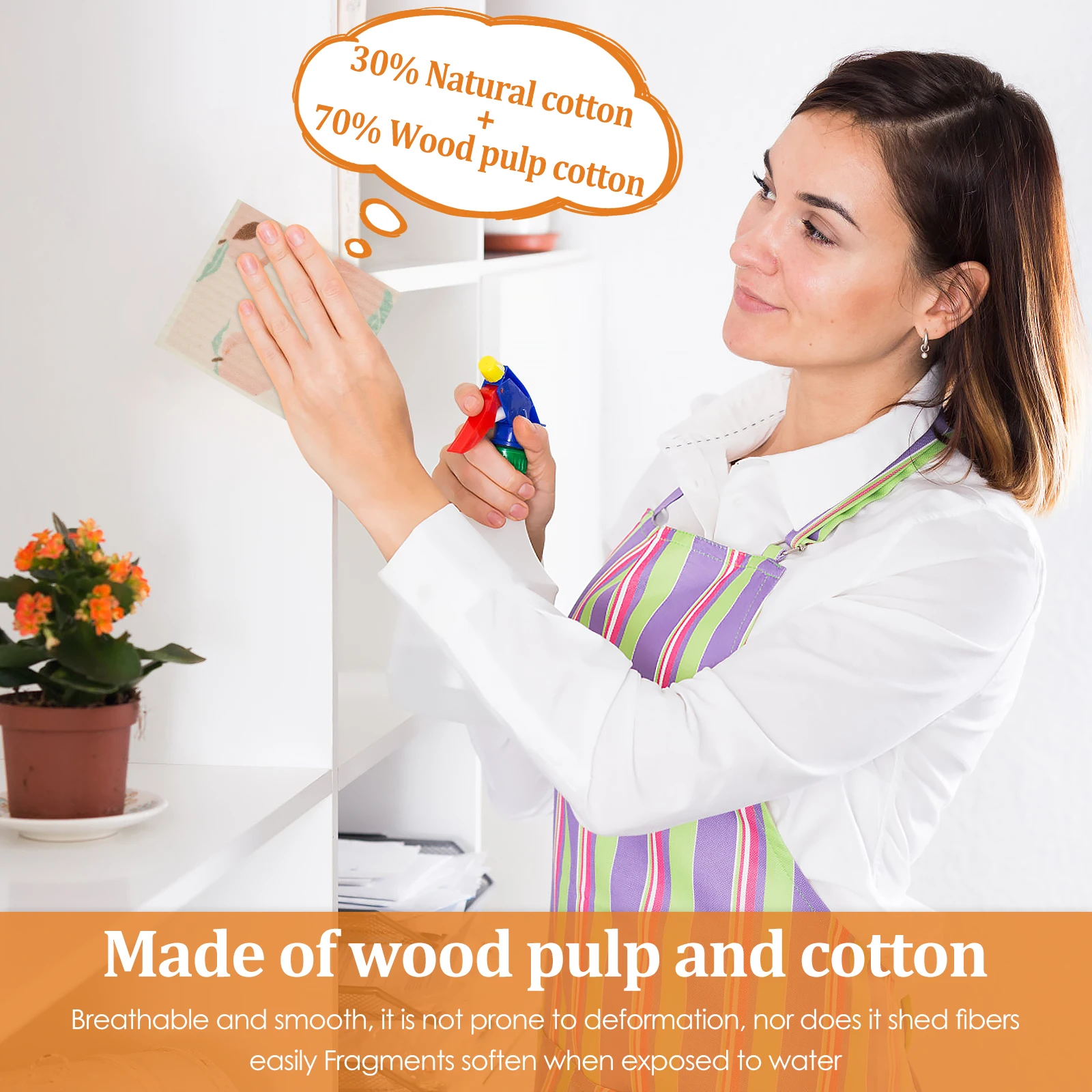 Absorbent Cellulose Dish Towels for Kitchen Cleaning
