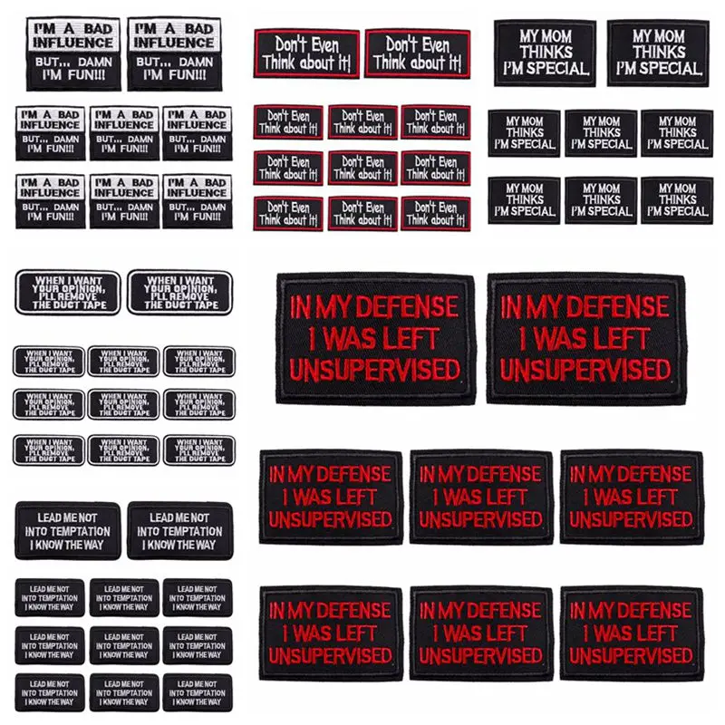10PCSlotsHumorousSentenceEmbroideryPatchJeansHatBackpackDIY