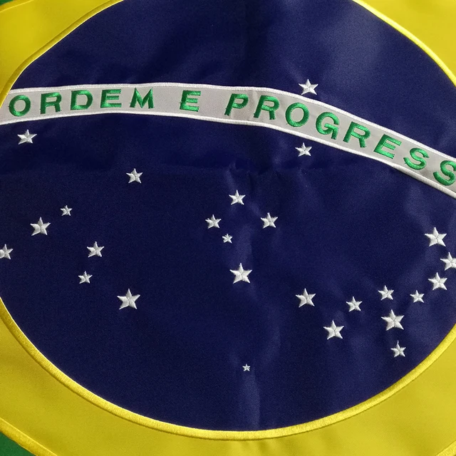 刺embroideredされたブラジルの旗ブラジルの国旗世界国バナー