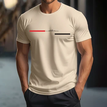 Funny 3D Letter Print T Shirt For Men Fashion Simplicity Style Short Sleeve Tops Casual O-neck Oversized T-shirt Breathable Tees