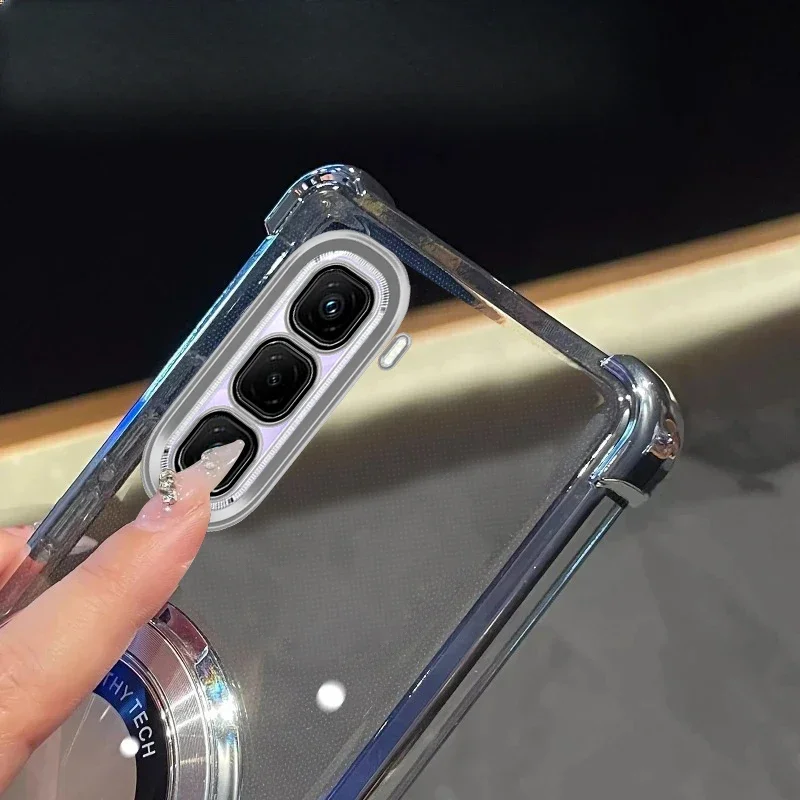 Luxury Plating Stand Shockproof Clear Case - Enhanced Design and Protection