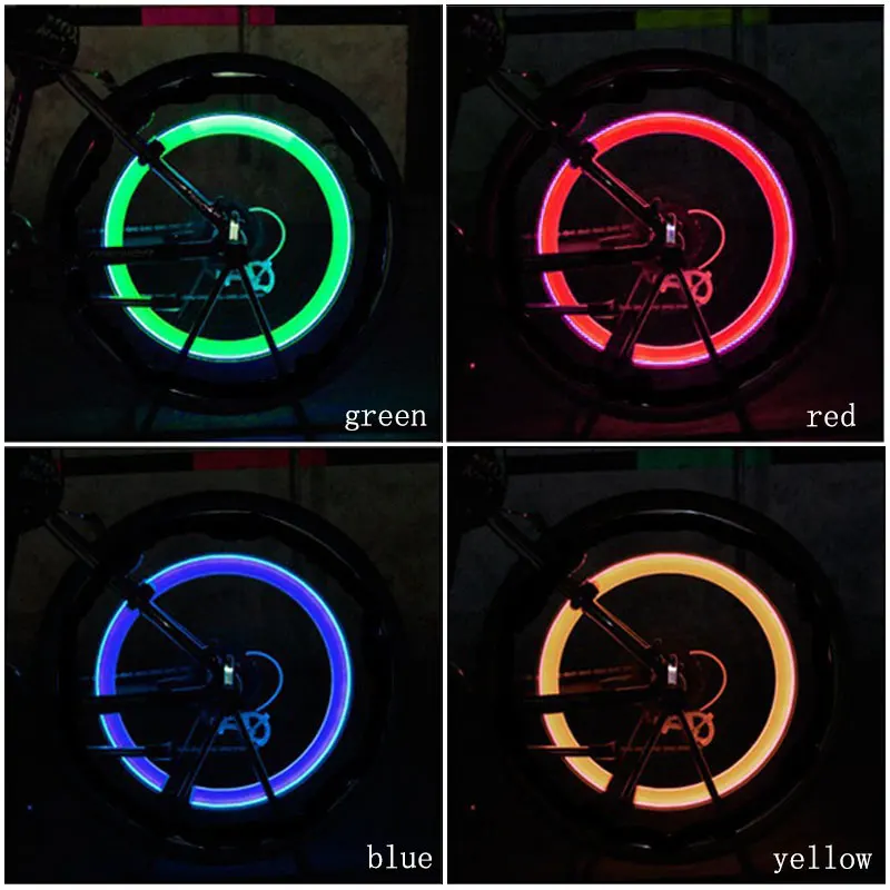오토바이 타이어 공기 밸브 장식 램프, 분위기 램프, LED 램프, 자전거 공기 깍지 램프, RGB 자동차 장식 조명, 2 개