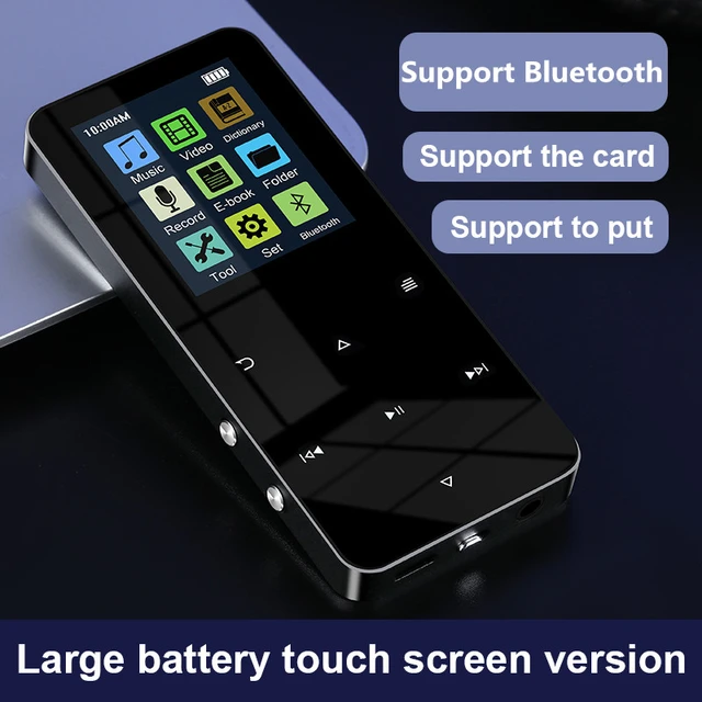 MP4 Player With Bluetooth Built-in Speaker Touch Key FM Radio Video Play  E-book Clock HIFI Metal Touch Key MP3 MP4 Music Player - AliExpress