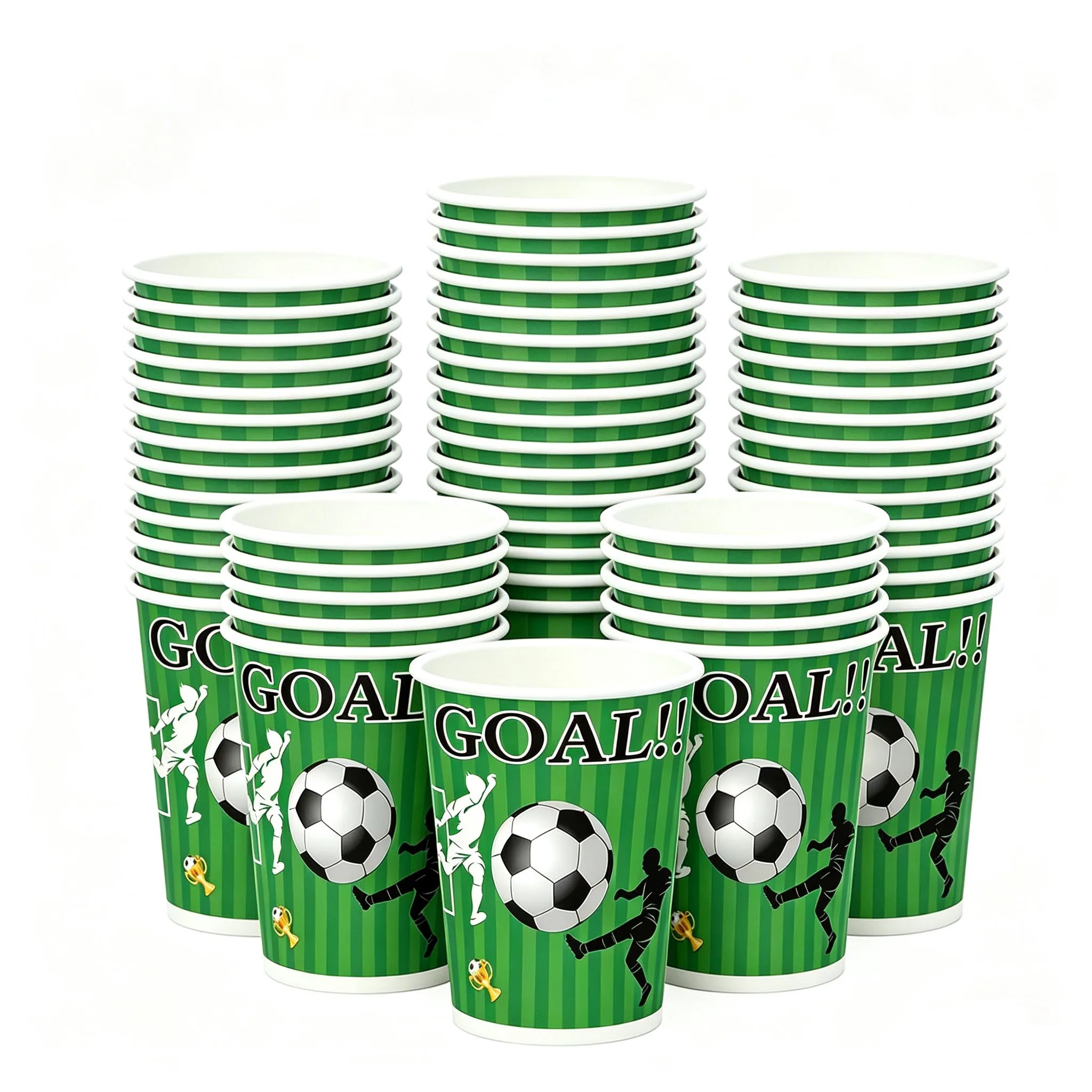 Disposable Soccer Party Paper Cups - Sports Birthday Party Decor Drink Supplies, Various Pack Sizes