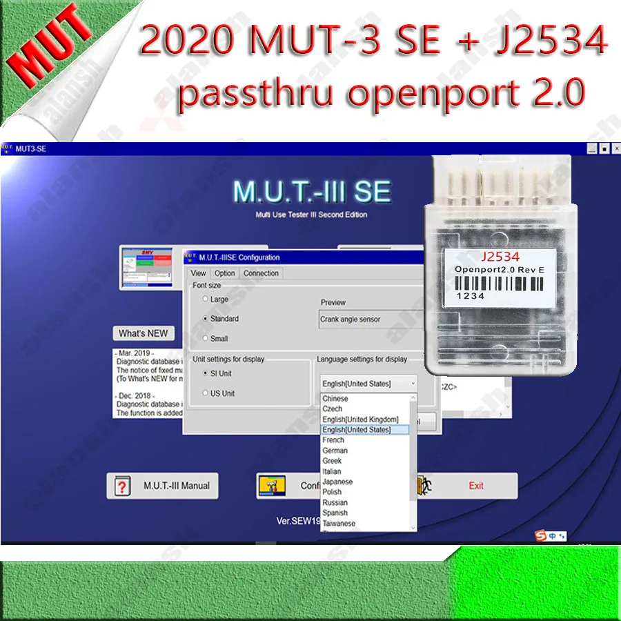 Горячая Распродажа 2021 года! Openport 2 0 Passthru J2534 + MUT-3 SE MUT3 2019 версия для диагностики и
