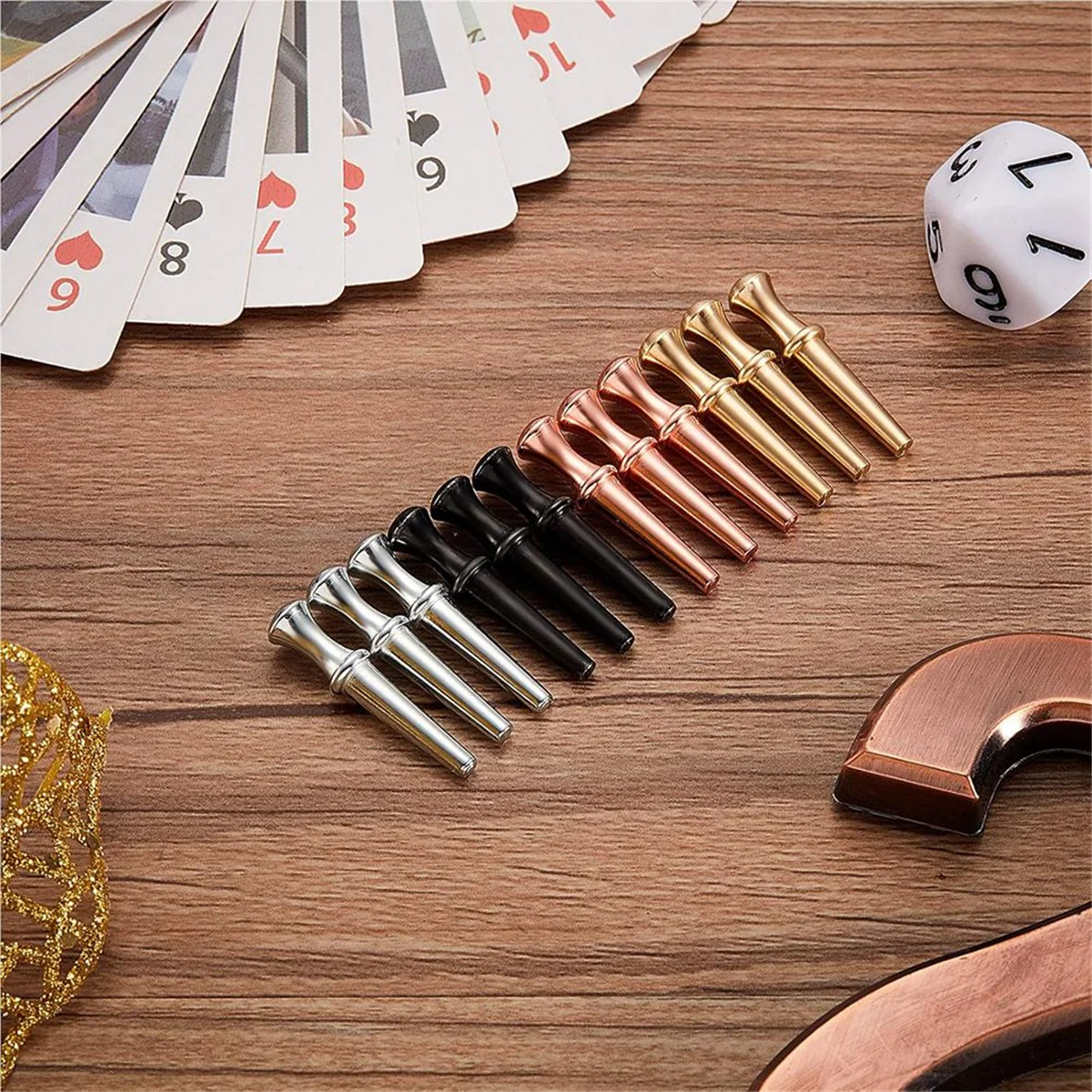 BAAU 48 Pcs Metal Cribbage Pegs Cribbage Board Pegs for 1/8 Holes Toy Game Accessories for Traditional Board Game