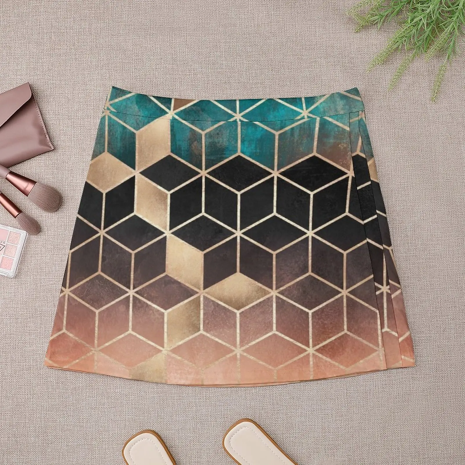 Ombre Dream Cubes Mini Skirt night club outfits skirt for woman