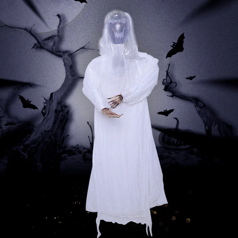 

Halloween Electric Blackand White Impermanence Hanging Ghost Decoration Halloween Frighteners Grimace Electric Toy Pendant