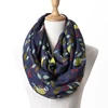 Winter Light weight Animal Infinity Scarf Women Luxury Brand Abstract Birds On Tree Viscose Echarpe Shawl Loop Ring Scarves 1