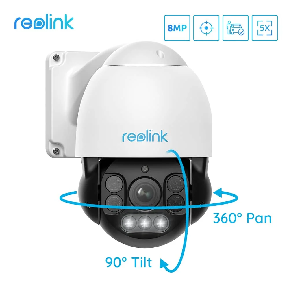 Telecamera Ip Reolink Rlc-823A Poe Ptz 8Mp Zoom Pan/Tilt Rilevamento Umano/Auto Telecamera Di Sicurezza Audio A 2 Vie