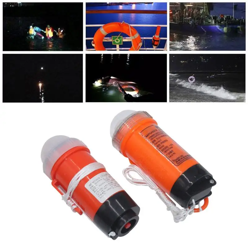 2Pcs/set Emergency Marine Strobe Lights Self-Ignition Marine Position Indicator Personal Locator Light Drifting Survival Supply