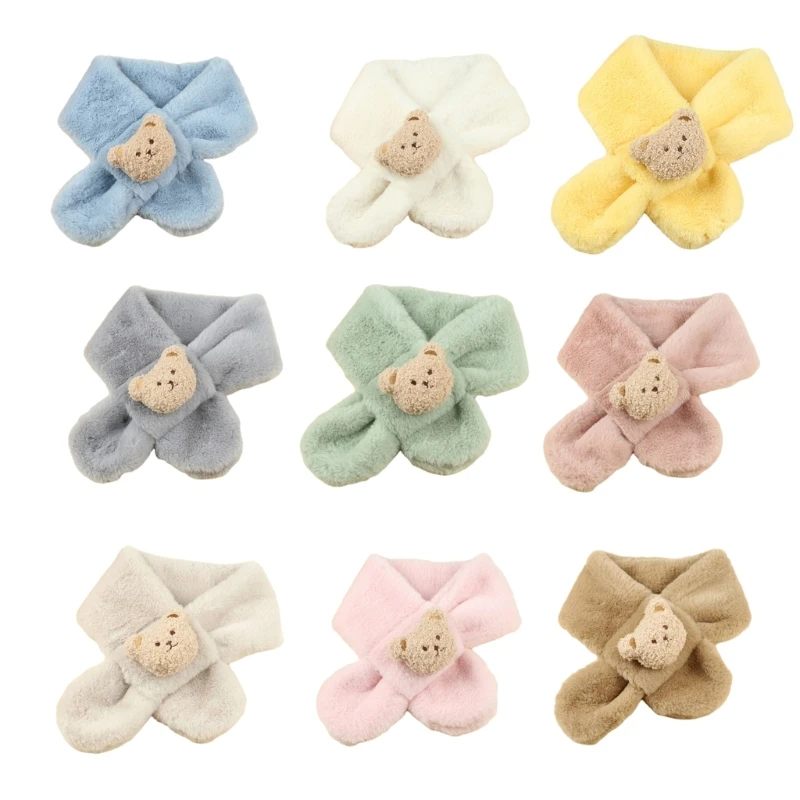 Warm & Soft Children Bear Scarf Cartoon Baby Neck Warmer for Boys Girls