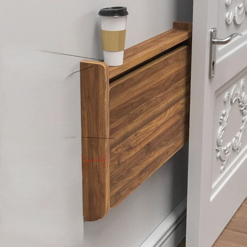 Creative Folding Laptop Table Telescopic Wall Hanging Solid Wood Desk Multifunctional Office Desk for Small Spaces Reading