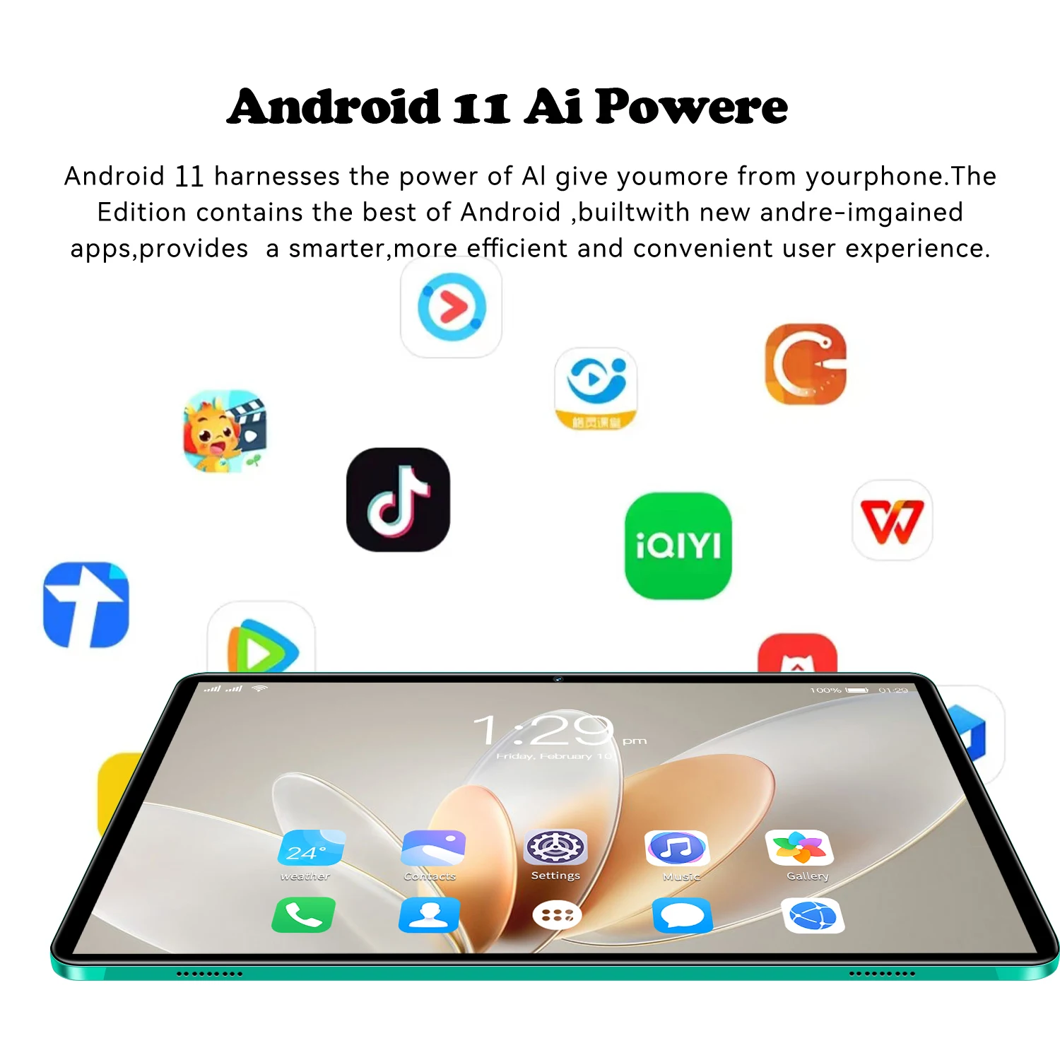 Sauenaneo PC Tablet 4GB RAM  64GB ROM (1TB Expansion) Supports Google Office Dual SIM Cards Dual cameras Android 11 6