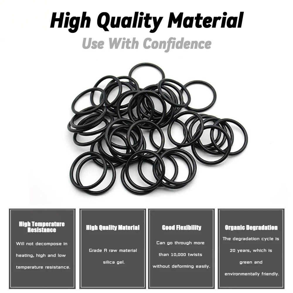Rubber O Ring Set Gaskets Seal Nitrile Rubber Bands High Pressure O-Rings Repair Kit Sealing Elastic Band