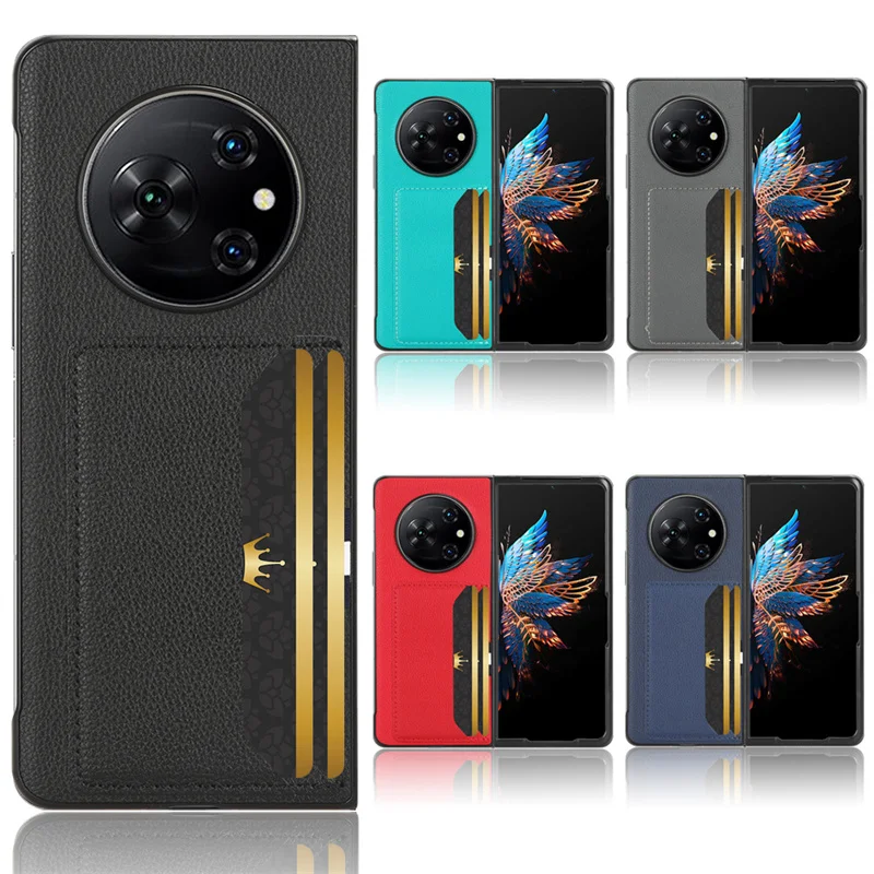 Per Tecno Phantom V Fold Add-In Litchi Anti-Esplosione Fold Cellulare Protettivo Per Tecno Phantom V Fold Cover Protection