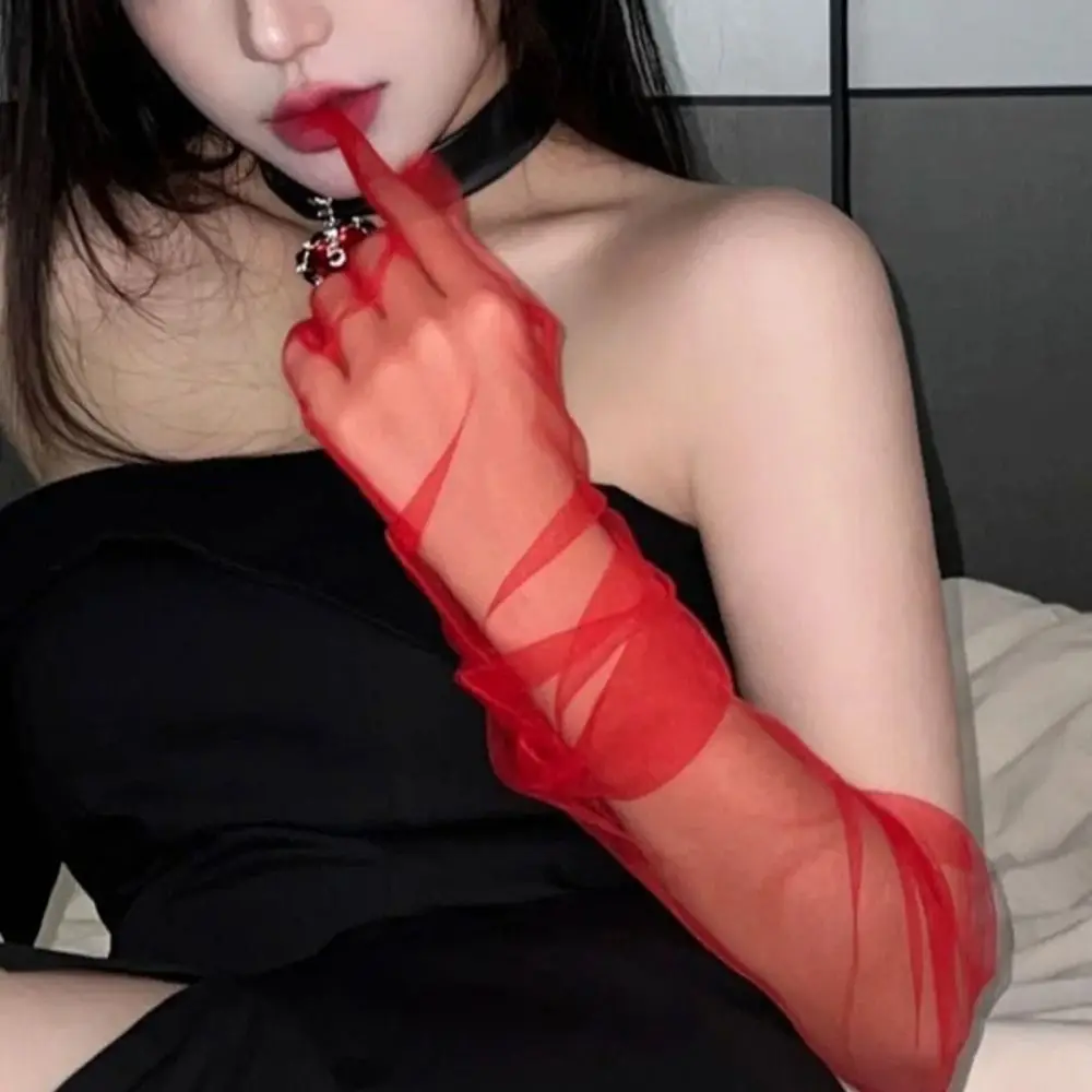 Mesh Transparent Gloves Full Finger Sun Protection