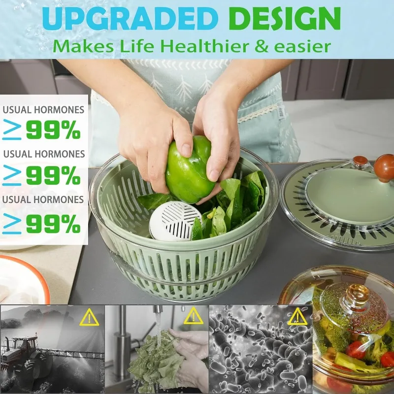 Fruit and Vegetable Washing Machine, Fruit and Vegetable Cleaner,Salad Spinner large INCLUDED,Veggie and Produce Washer,Purifier 5