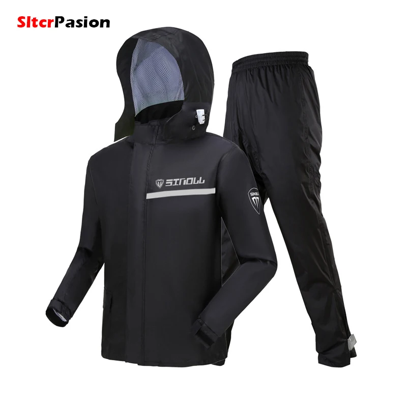 Waterproof Motorcycle Rider Raincoat Thin Split Rainsuit Jacket