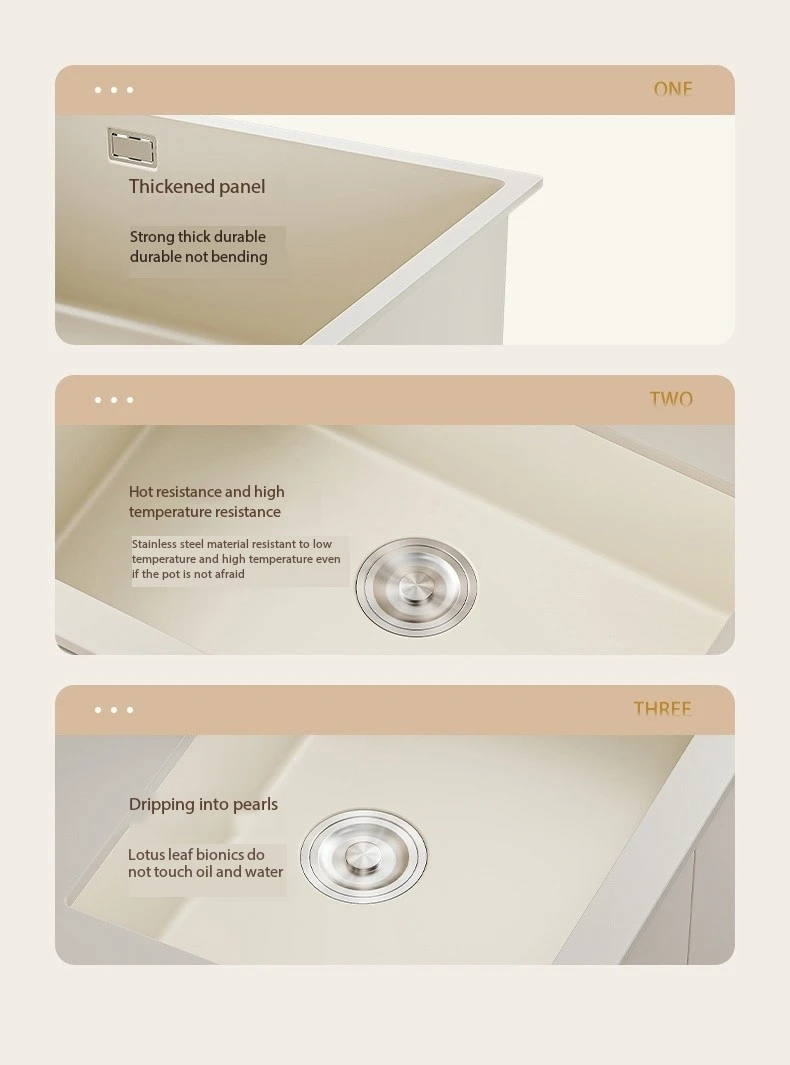 Description Picture 4 of itemMilk White 304 Stainless Steel Kitchen Waterfall Sink Large Single Sink Dish Basin Sink With Multifunction Touch Waterfall