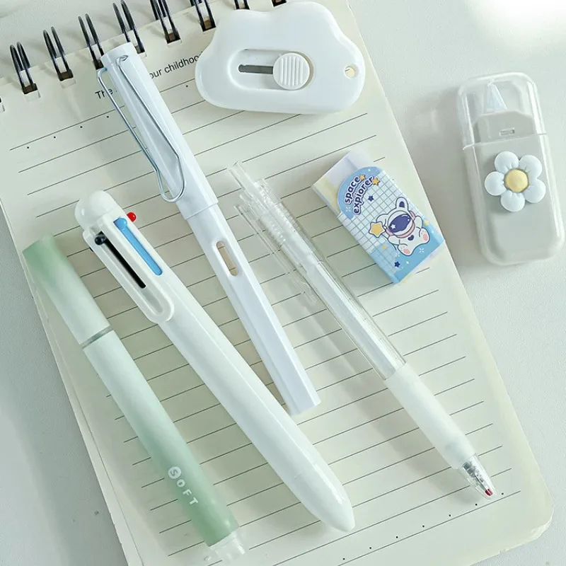 7pcs/set Cream Color Cute Stationery Set Office Supplies School Student Gift Kawaii Writing Supplies - 5